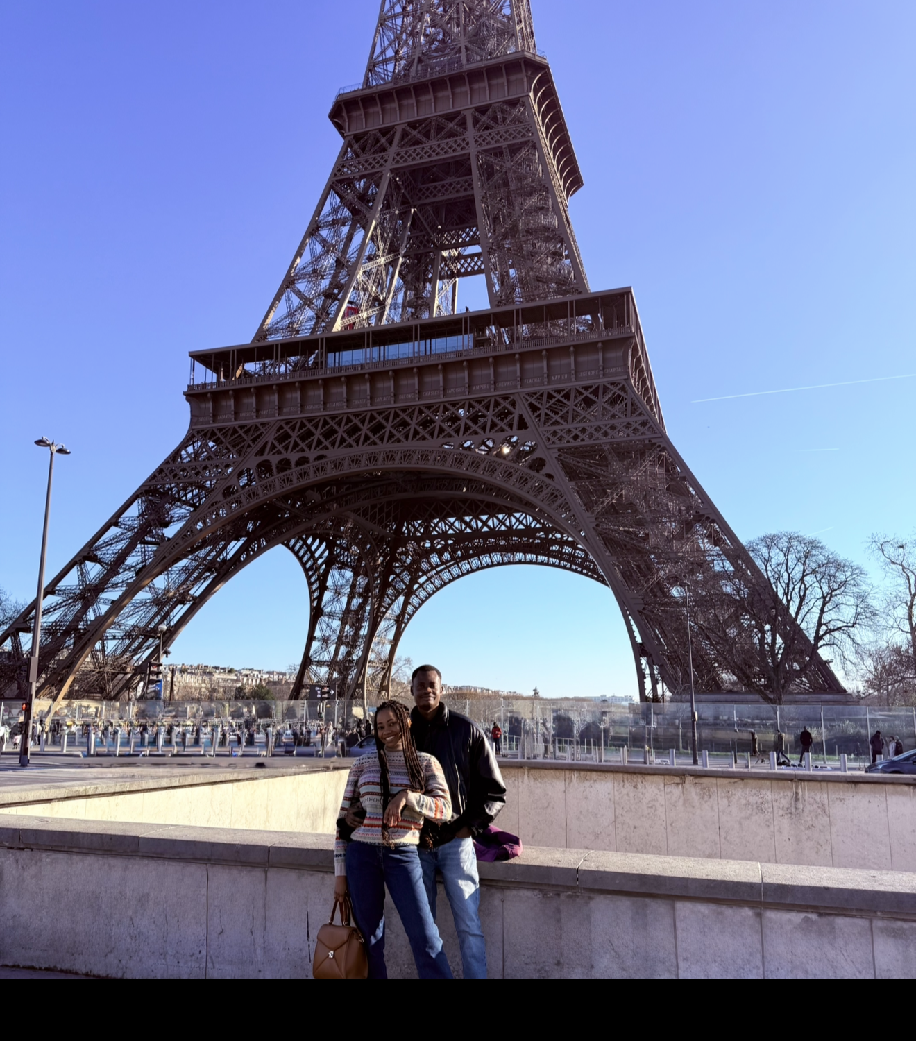 Oluwasefunmi and Olanrewaju at the Eiffel Tower