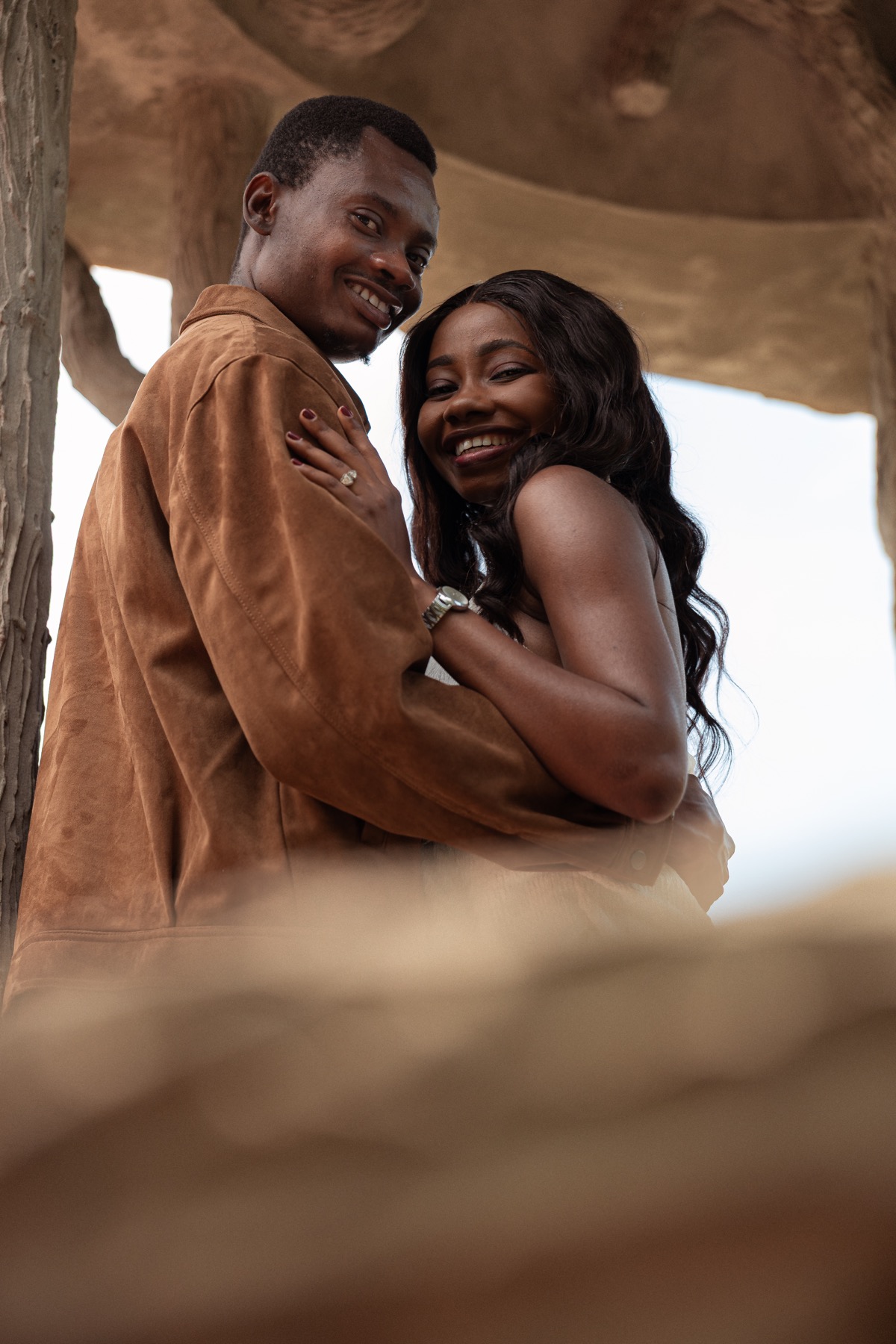 Oluwasefunmi and Olanrewaju smiling together