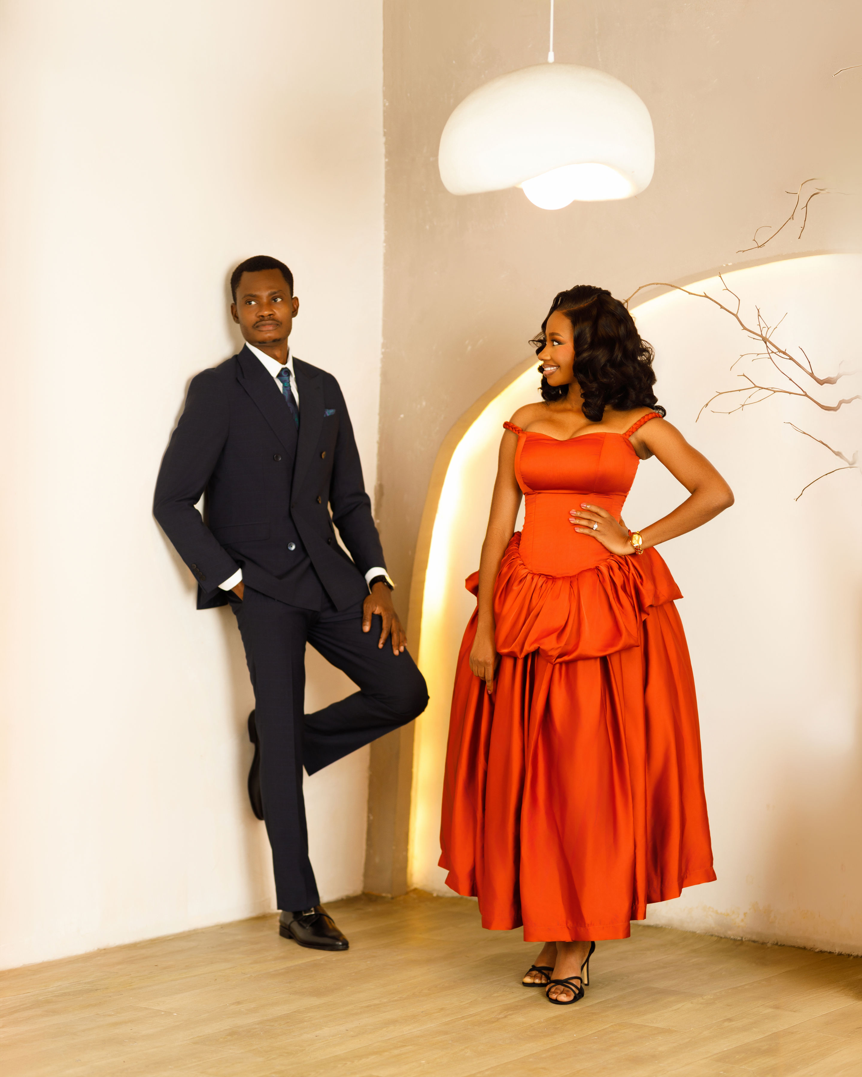 Oluwasefunmi and Olanrewaju pre-wedding portrait